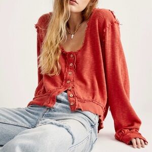 Free People Golden Road Button Front Cardigan